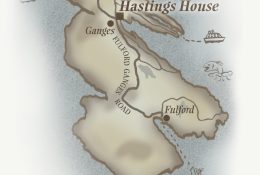 Map of Salt Spring featuring Hastings House